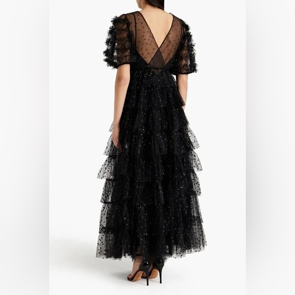 US 8 RED VALENTINO Tiered Glittered Tulle Maxi Dress NWT - Picture 3 of 14